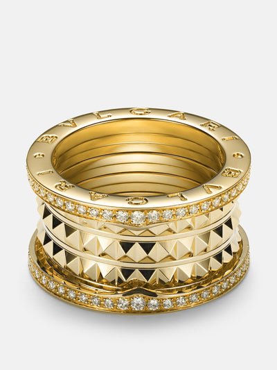Bulgari B.zero1 Rock 18kt gold ring with diamonds at Collagerie