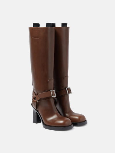 Burberry 100 leather knee-high boots at Collagerie