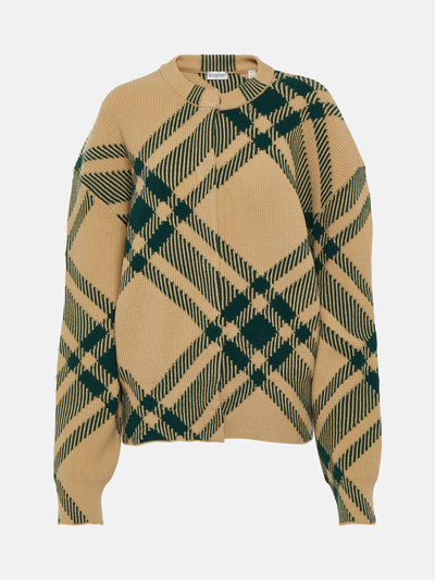 Burberry Burberry Check wool-blend cardigan at Collagerie