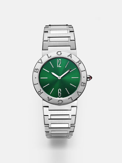 Bulgari Bvlgari Lady stainless steel watch with rubellite at Collagerie