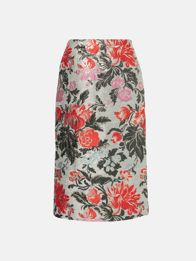 Carolina Herrera Floral jacquard pencil skirt at Collagerie