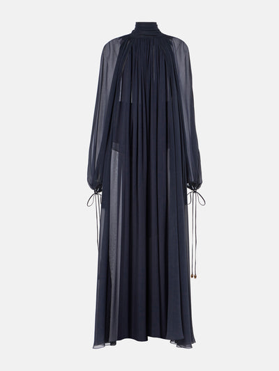 Chloé Gathered silk georgette maxi dress at Collagerie