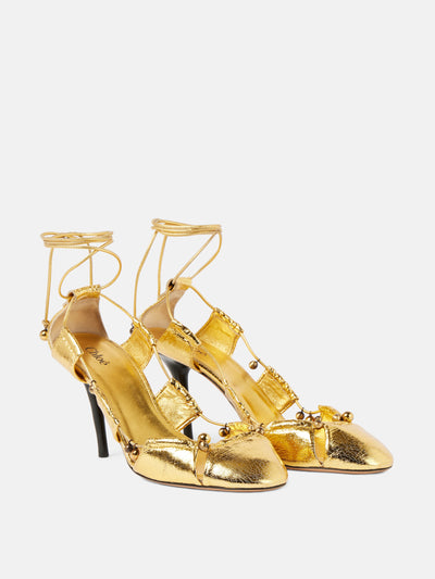 Chloé Luna metallic leather pumps at Collagerie