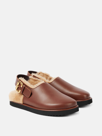 Chloé Nil shearling-lined leather mules at Collagerie