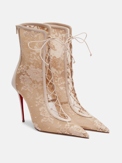 Christian Louboutin KM 100 lace-trimmed leather ankle boots at Collagerie