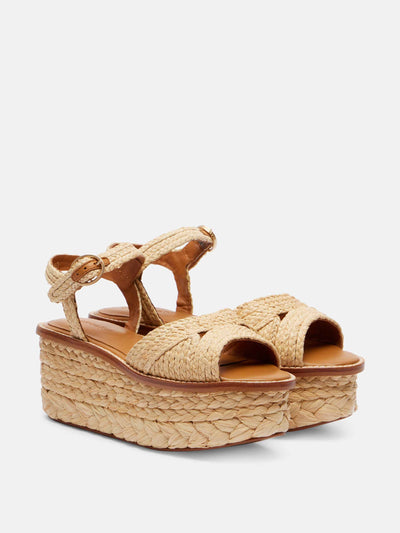 Clergerie Arty raffia platform sandals at Collagerie