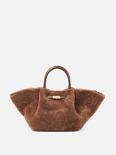 Demellier New York Medium shearling tote bag at Collagerie