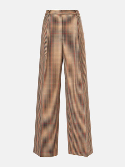 Dries Van Noten Checked wool wide-leg pants at Collagerie