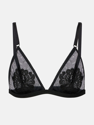 Dolce & Gabbana Lace-trimmed mesh bra top at Collagerie