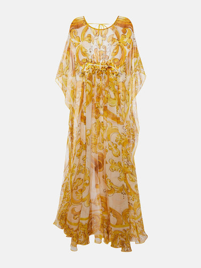 Dolce & Gabbana Majolica silk chiffon maxi dress at Collagerie