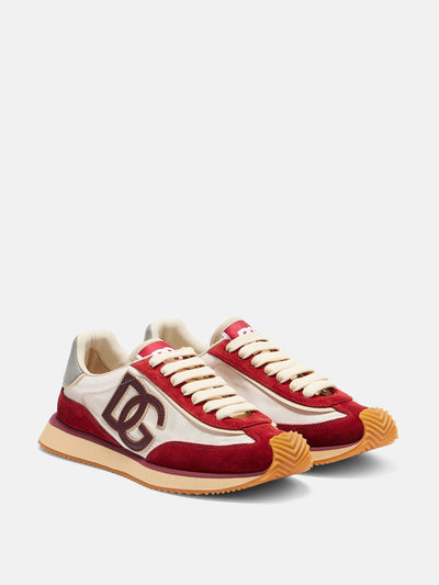 Dolce & Gabbana DG Cushion suede-trimmed sneakers at Collagerie