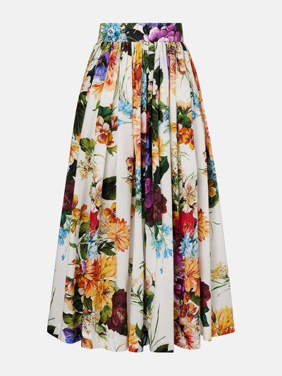 Dolce & Gabbana Floral gathered cotton maxi skirt at Collagerie