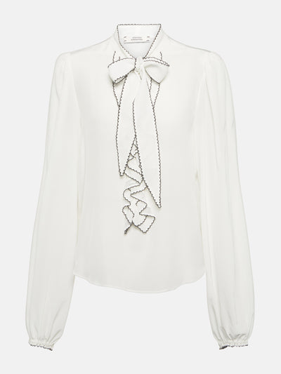 Dorothee Schumacher Ruffled self-tie silk blouse at Collagerie