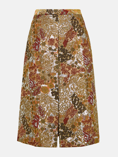 Dries Van Noten Floral jacquard midi skirt at Collagerie