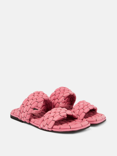 Dries Van Noten Pink braided leather sandals at Collagerie