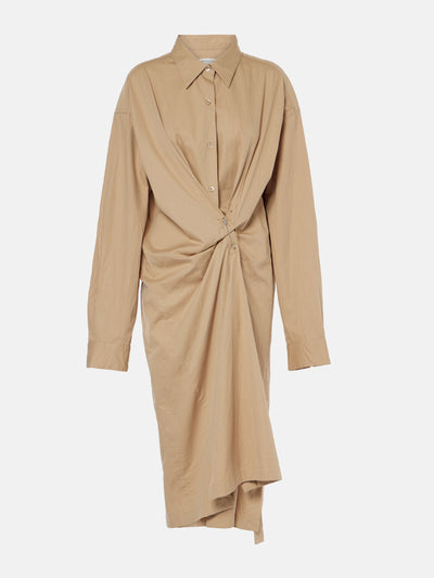 Dries Van Noten Gathered cotton shirtdress at Collagerie