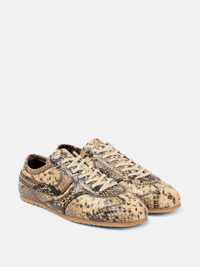 Dries Van Noten Snake-effect leather sneakers at Collagerie