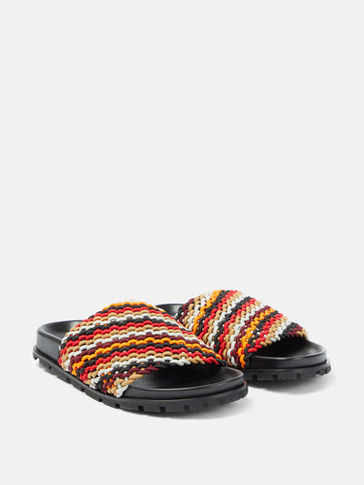 Dries Van Noten Striped slides at Collagerie