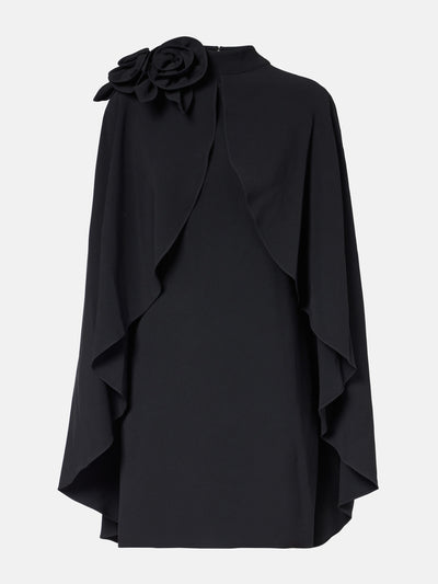 Elie Saab Floral-appliqué ruffled cady mini dress at Collagerie