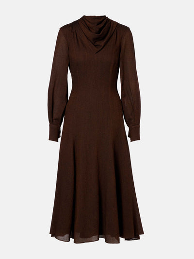 Emilia Wickstead Avara draped wool twill midi dress at Collagerie