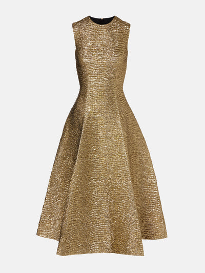 Emilia Wickstead Mara metallic-effect seersucker midi dress at Collagerie