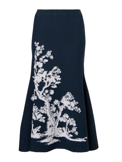 ERDEM Asymmetric printed midi skirt at Collagerie