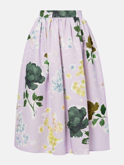 Erdem Floral cotton-blend midi skirt at Collagerie