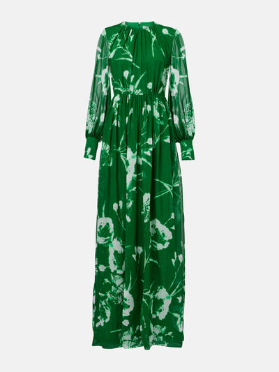 ERDEM Floral silk voile gown at Collagerie