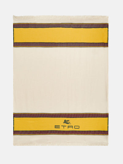 Etro Embroidered wool and cashmere throw at Collagerie