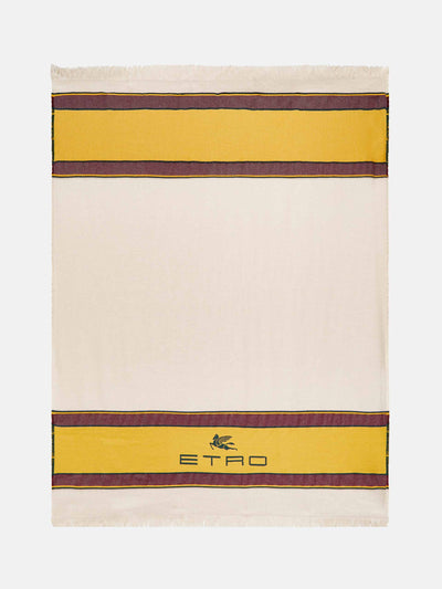 Etro Embroidered wool and cashmere throw at Collagerie