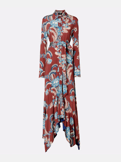 Etro Floral asymmetric shirt dress at Collagerie