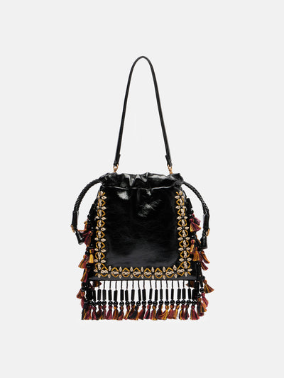 Etro Kalispera Medium leather bucket bag at Collagerie