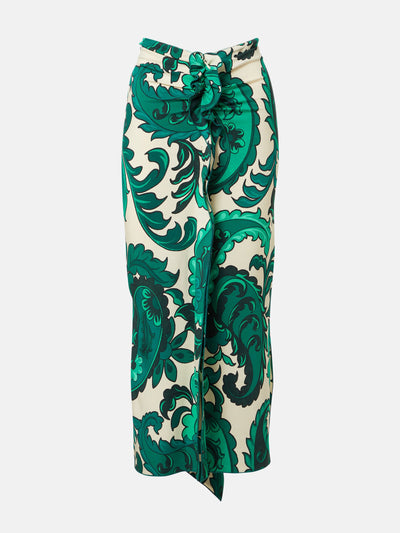 Etro Paisley ruffled midi skirt at Collagerie