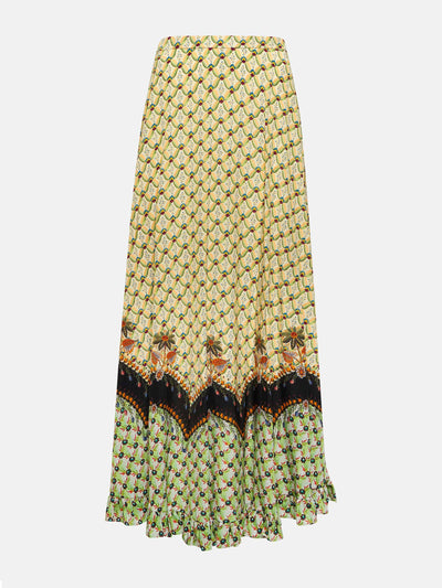 Etro Printed high-rise silk maxi skirt at Collagerie