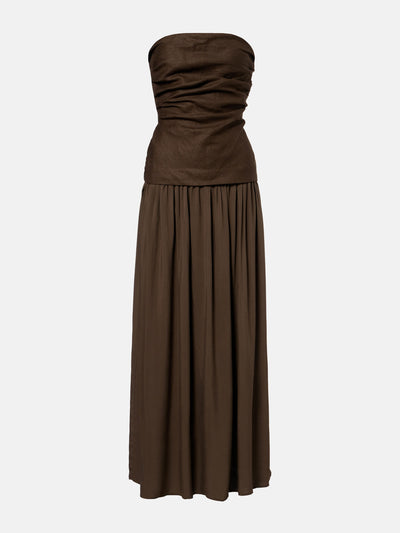 Faithfull Hedy draped linen maxi dress at Collagerie
