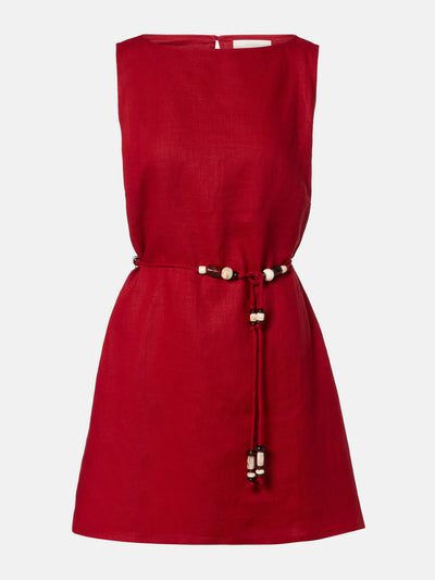 Faithfull Liu belted linen minidress at Collagerie