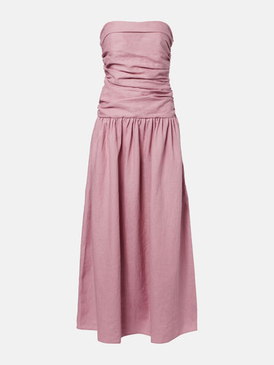 Faithfull Sacha strapless linen maxi dress at Collagerie