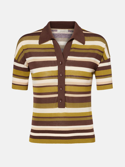 Faithfull Striped cotton-blend polo shirt at Collagerie