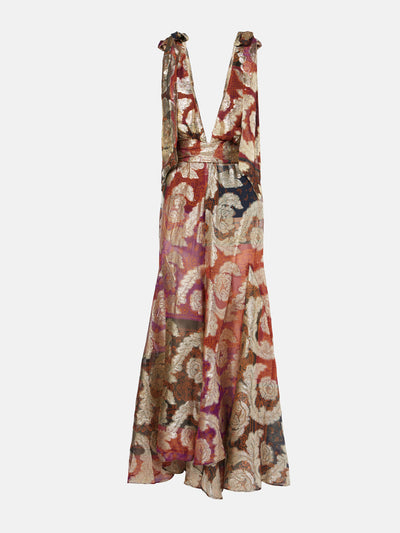 Farm Rio Lamé jacquard maxi dress at Collagerie