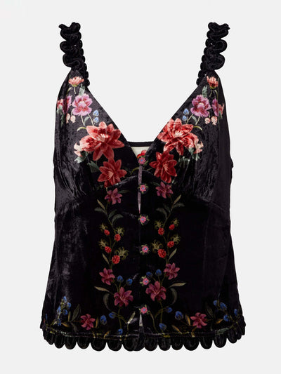 Farm Rio Floral velvet top at Collagerie
