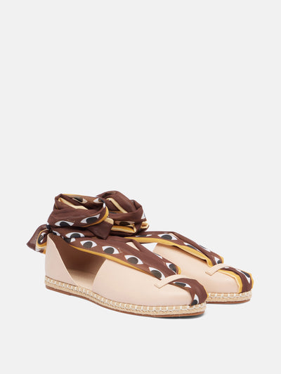 Farm Rio Lace-up leather espadrilles at Collagerie