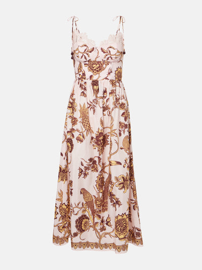 Farm Rio Tropical Landing cotton-blend midi dress at Collagerie