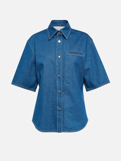 Ferragamo Blue cotton shirt at Collagerie