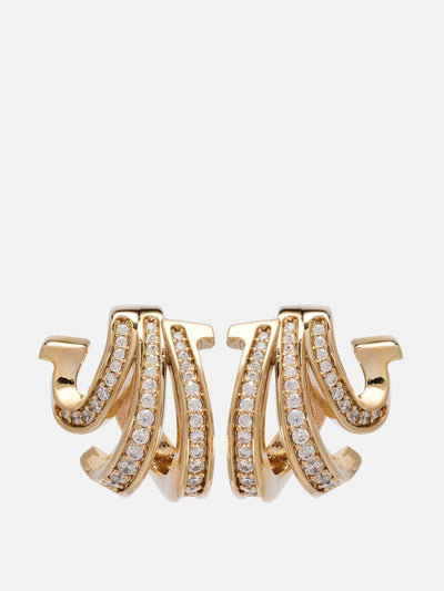 Ferragamo Embellished gold-plated hoop earrings at Collagerie