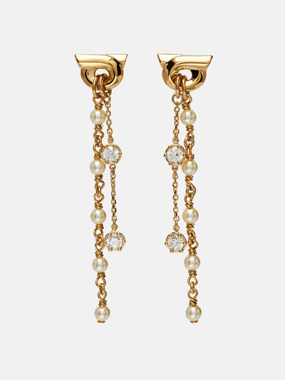 Ferragamo Gancini embellished drop earrings at Collagerie