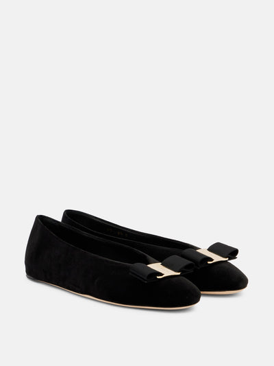 Ferragamo Vanna velvet ballet flats at Collagerie