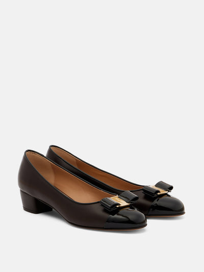 Ferragamo Vara leather pumps at Collagerie