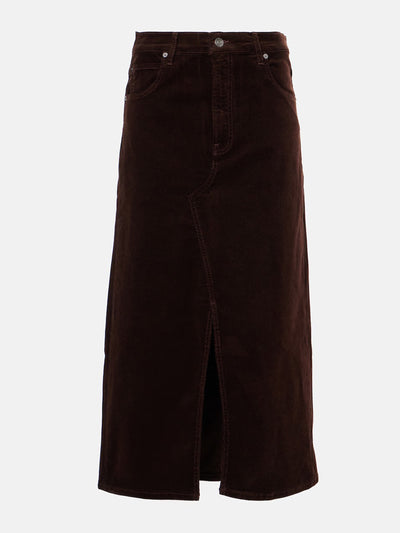 Frame The Cord corduroy midi skirt at Collagerie