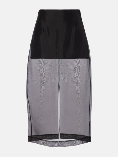 Frame High-rise silk organza midi skirt at Collagerie