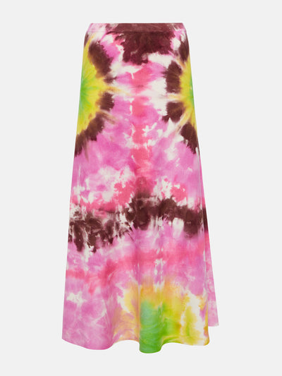 Gabriela Hearst Multicoloured tie-dye silk and cashmere midi skirt at Collagerie